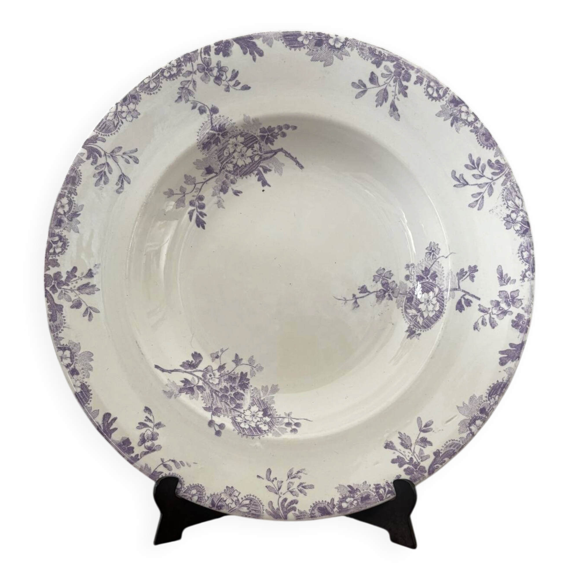 Assiette creuse ancienne Longwy Hanoï