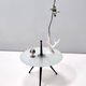 Tripod Beech and Glass Side Table in the Style of Cesare Lacca, Italy, 1980