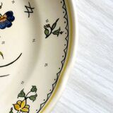 Earthenware plate, hand-painted floral and bird motif