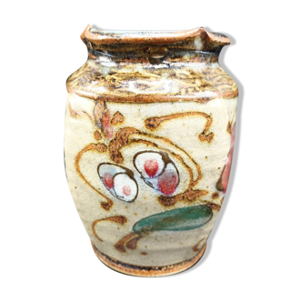 Enamelled stoneware vase Love in cage
