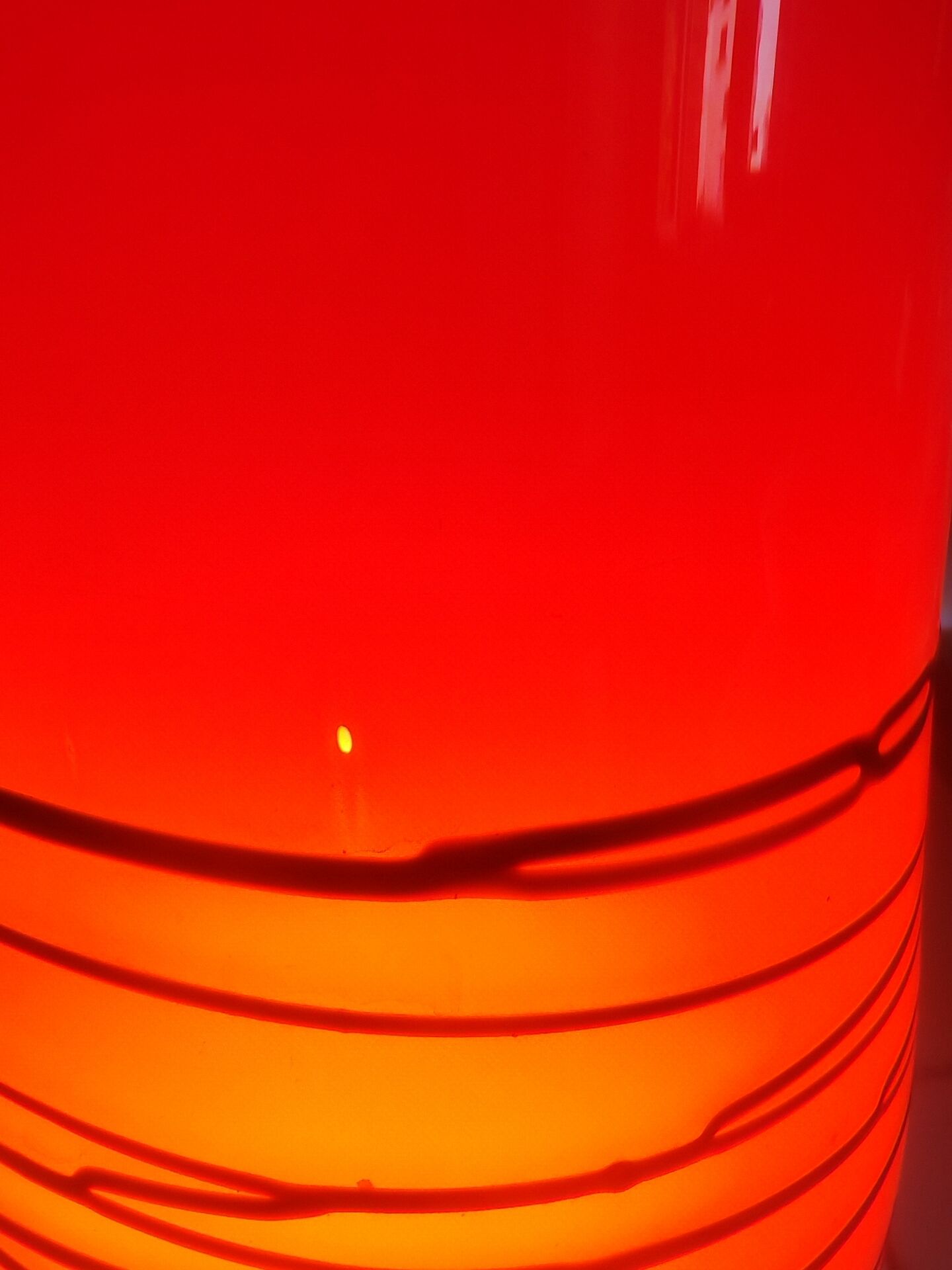 Red/orange Murano glass table lamp in 70s style (1980)