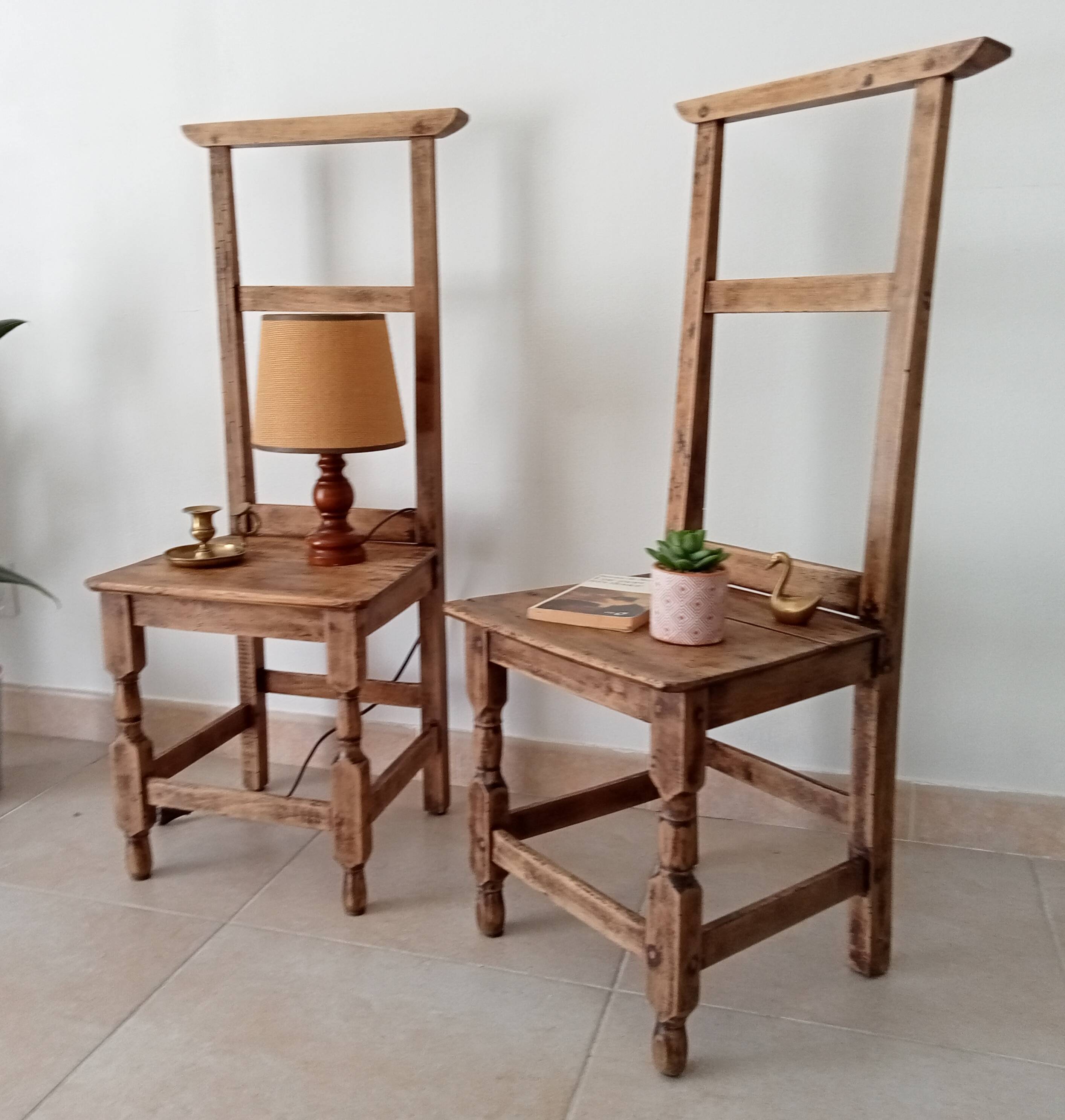 Paire de chaises anciennes prie Dieu XIXeme
