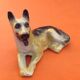 Sculpture zoomorphe  céramique vernissée  chien berger allemand