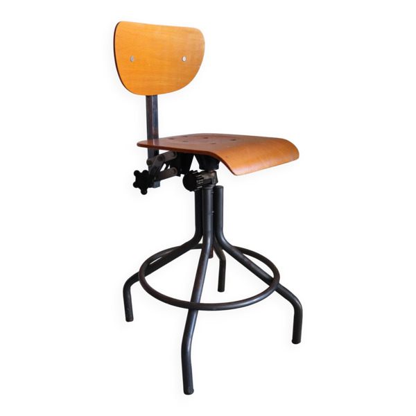 Chaise d’atelier architecte industrielle réglable – années 60