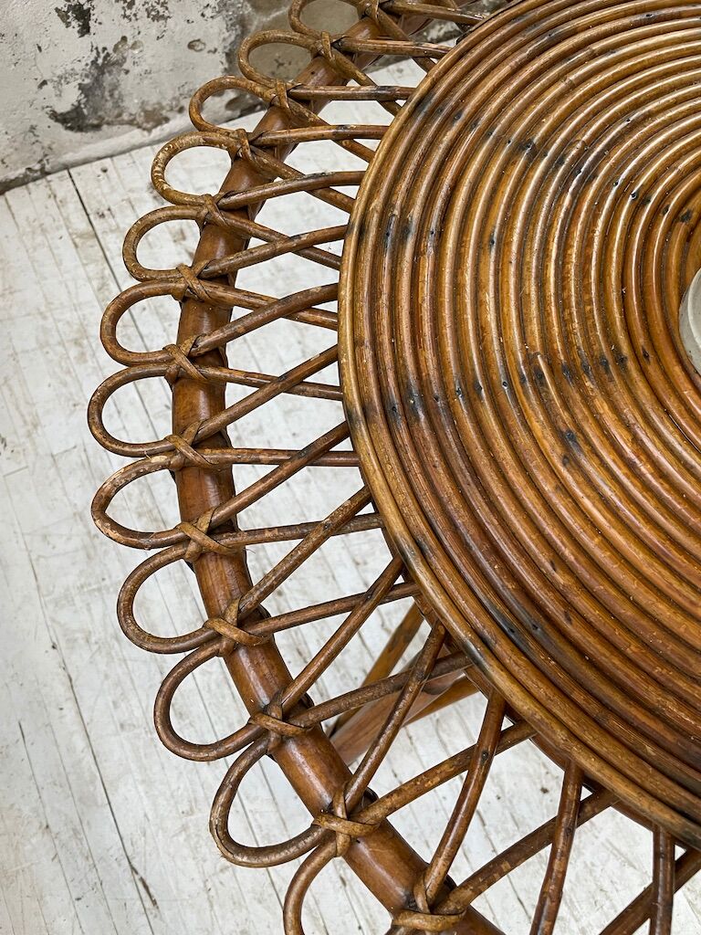 Rattan “sun” coffee table