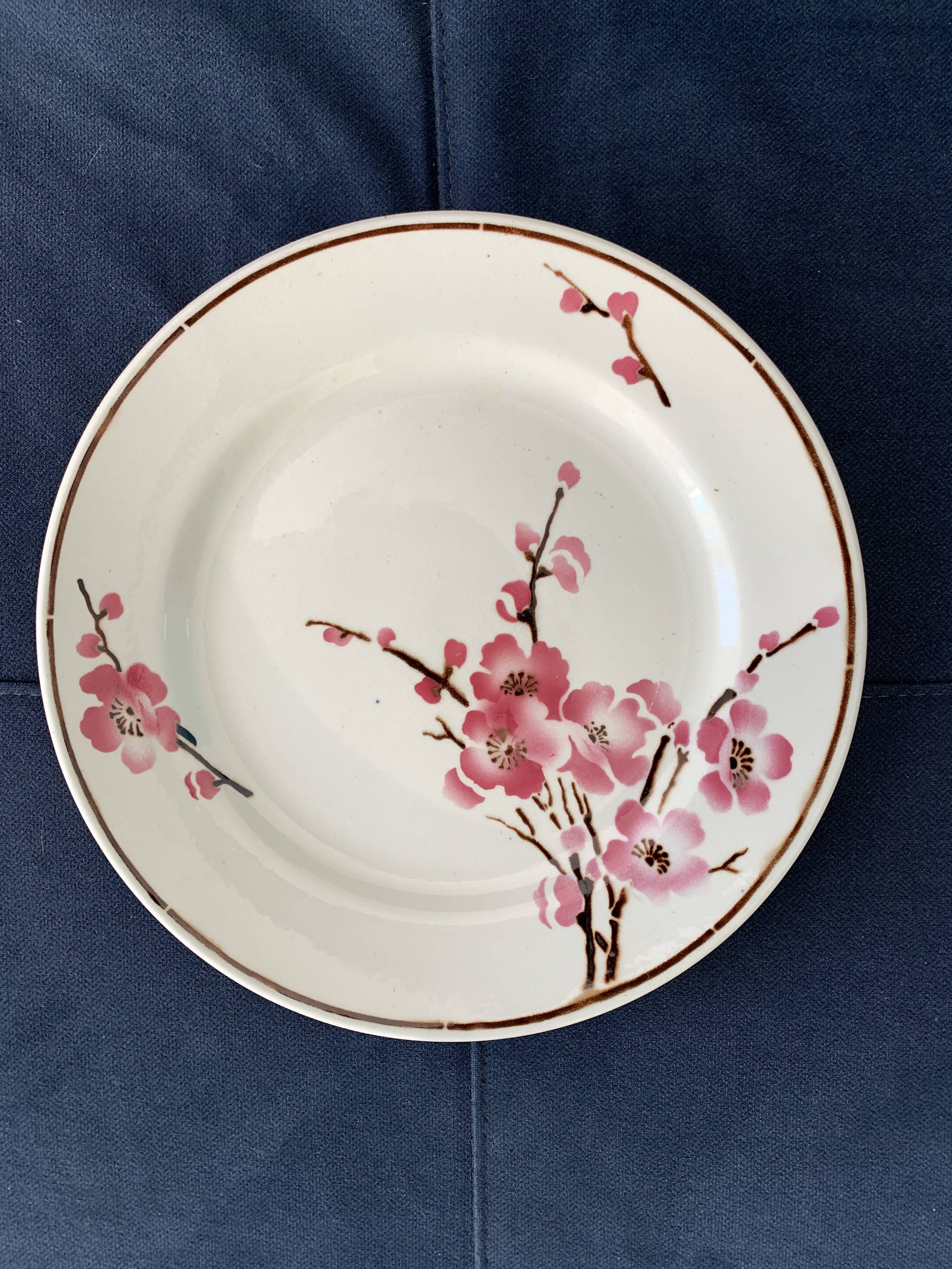 11 dessert plates Saint Amand Terre de Fer, 1930