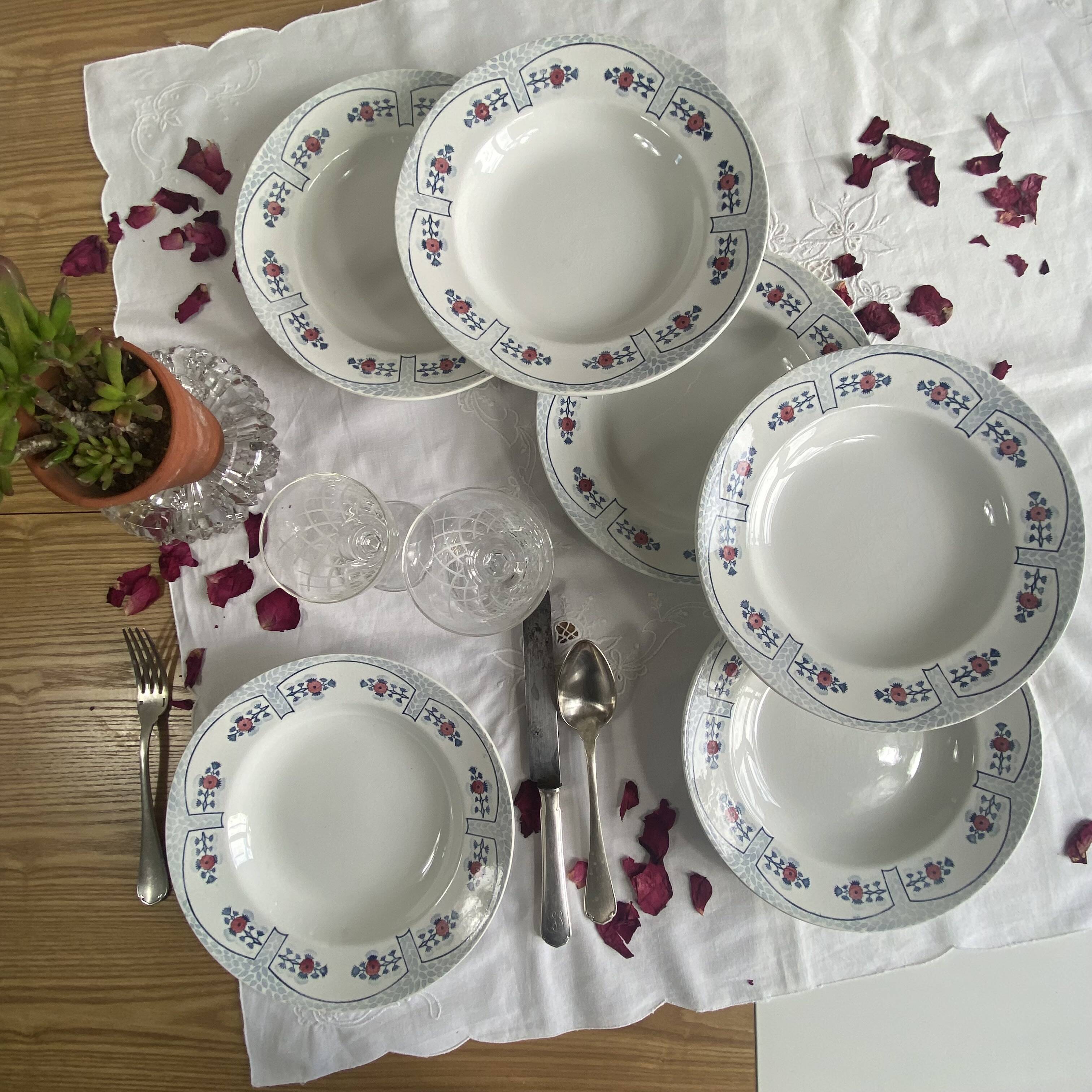 6 deep plates Creil and Montereau model Toledo in antique earthenware