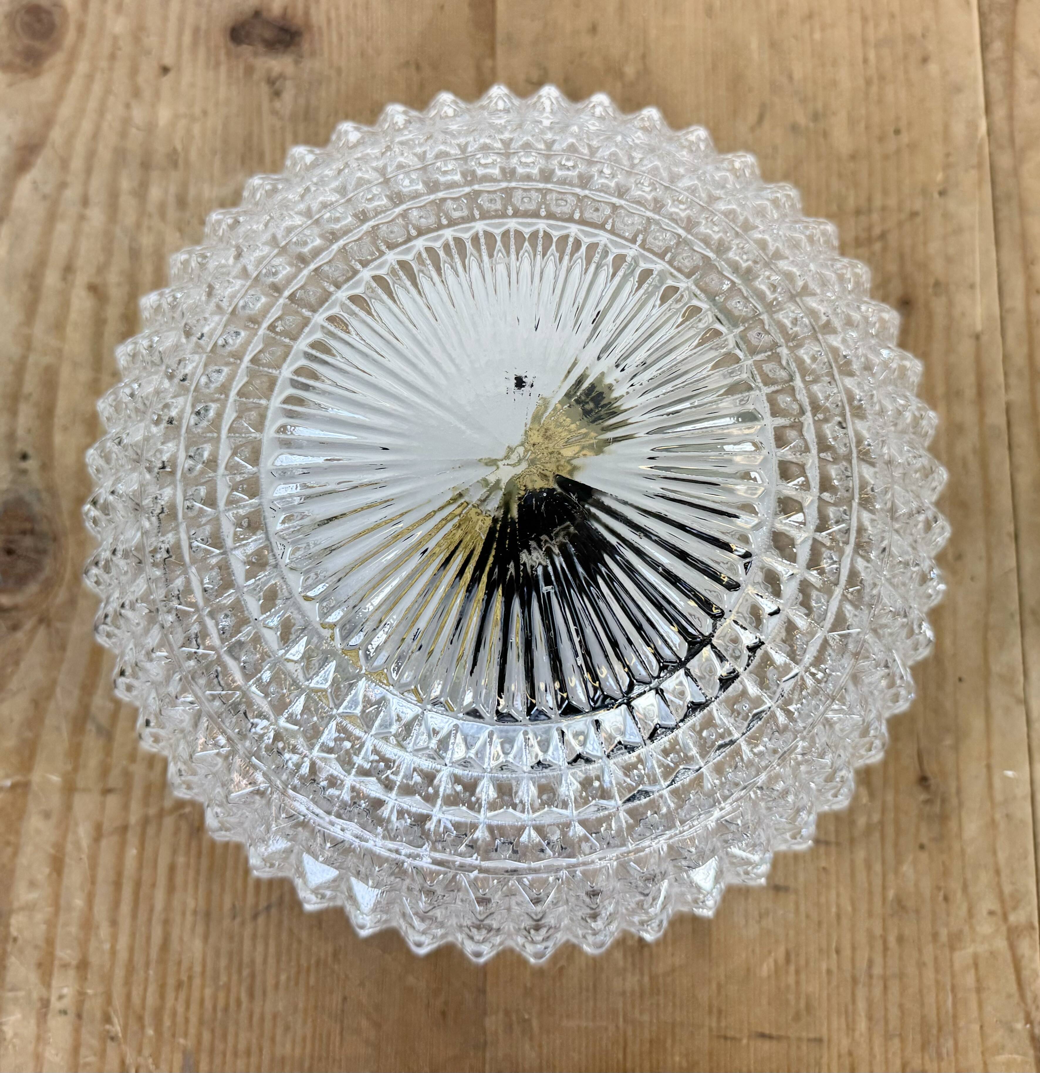 Vintage Glass Wall or Ceiling Light, 1970s