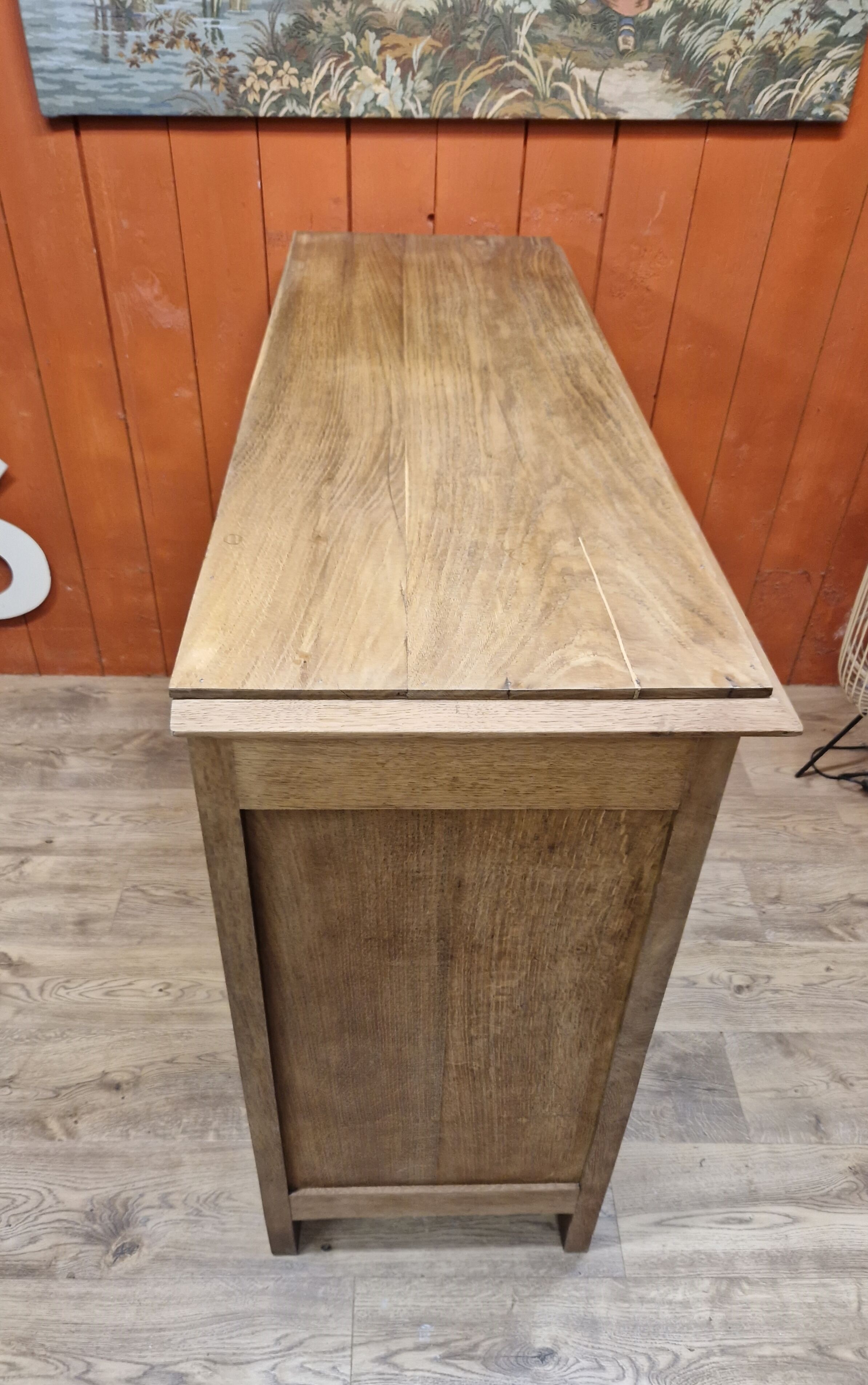 Sideboard two doors two drawers in renovated oak art deco style