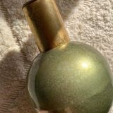 Grand vase en acier vert et doré