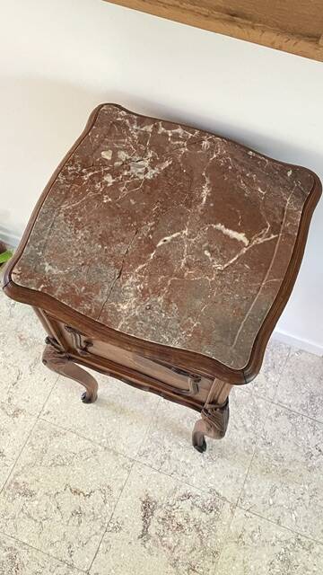TABLE de Chevet Style Louis XV MARBRE