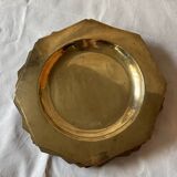 Set de 8 assiettes en métal doré vintage