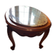 Oval marble and solid wood coffee table