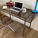 Metal and glass design desk