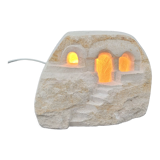 Vintage Lamp 70s Stone Sculpture by Arsène Galisson