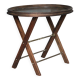 Small folding coffee table with a wooden top and brass in the Napoléon III style.