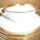 12 cups and limoges porcelain coffee saucers by A.Blin vintage Vierzon décor