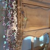 Louis XV style bedside side table in light wood