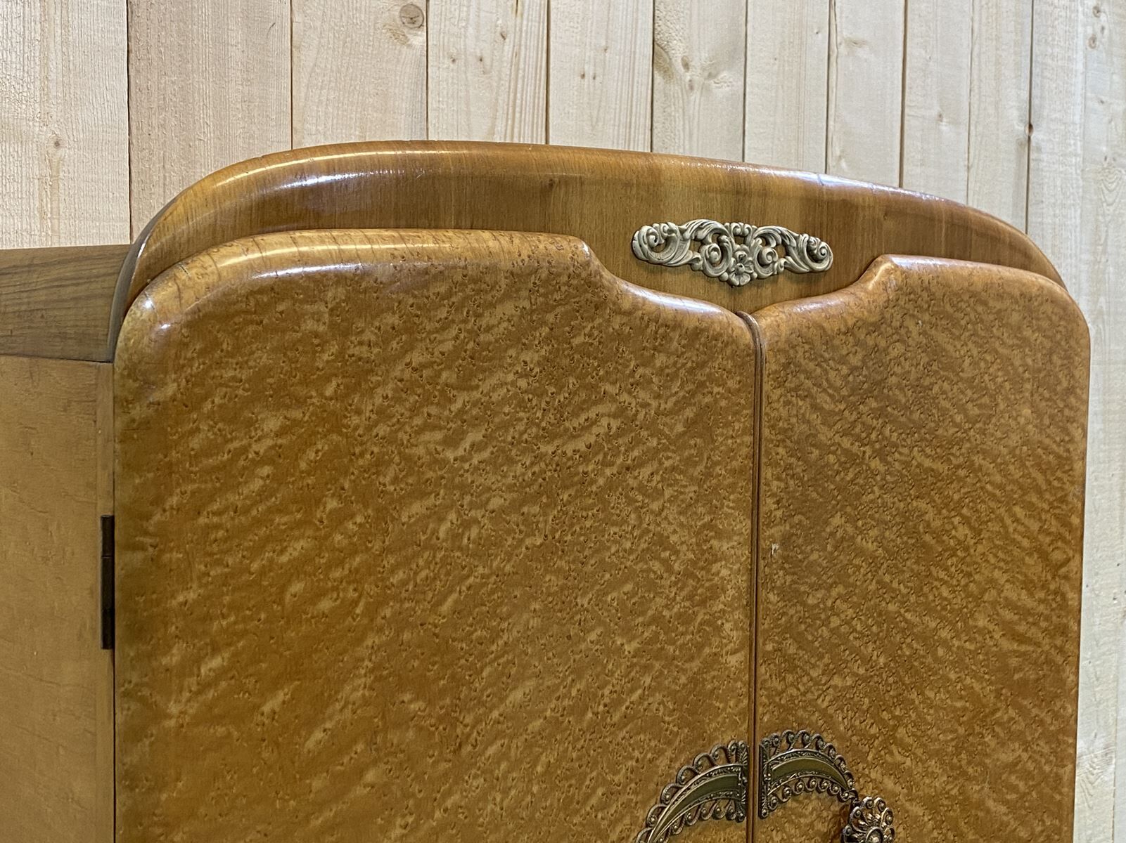 English 1960s student cabinet in elm magnifying glass