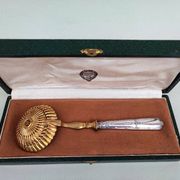 Cuillère à tamiser le sucre en argent et argent doré