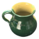 Vintage half-yellow and half-green glazed ceramic vase and pitcher