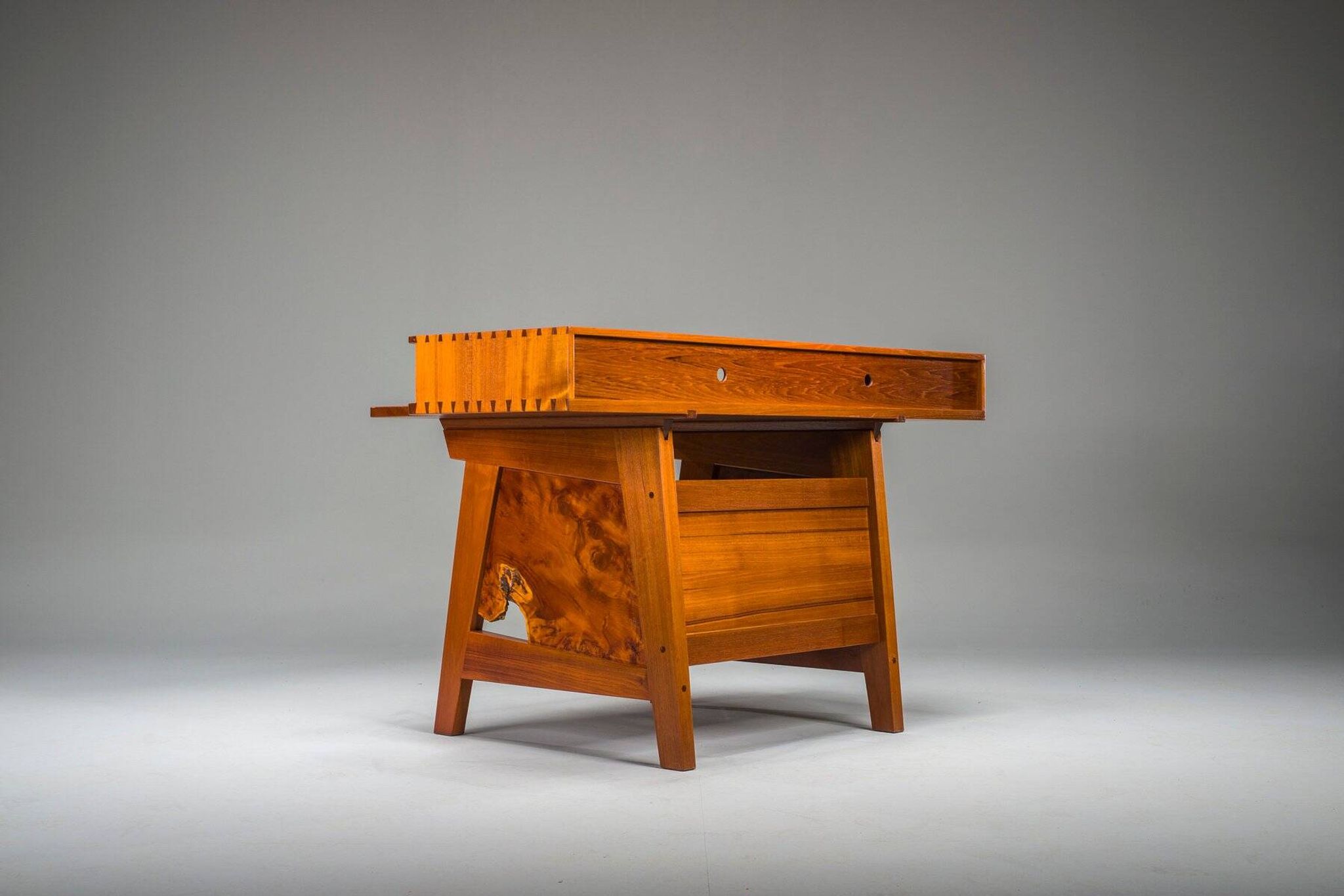 Mid-century modern teak desk, 1980s