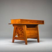 Mid-century modern teak desk, 1980s