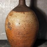 Potter bottle enamelled earth art-populaire XIXth