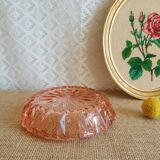 Cendrier en verre ciselé rose rosaline