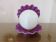 Lampe coquillage en céramique mauve 1970