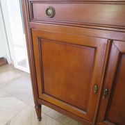 Louis XVI-style sideboard - 1 drawer - fluted legs - mahogany - solid wood