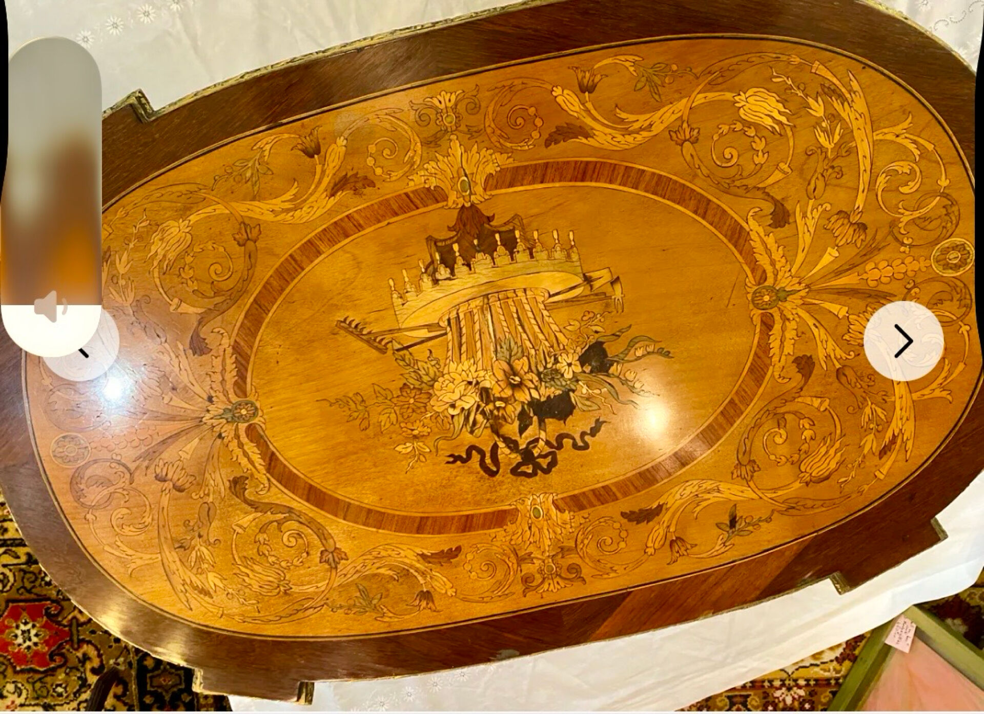 Napoleon III period dressing table (1855) fully inlaid.