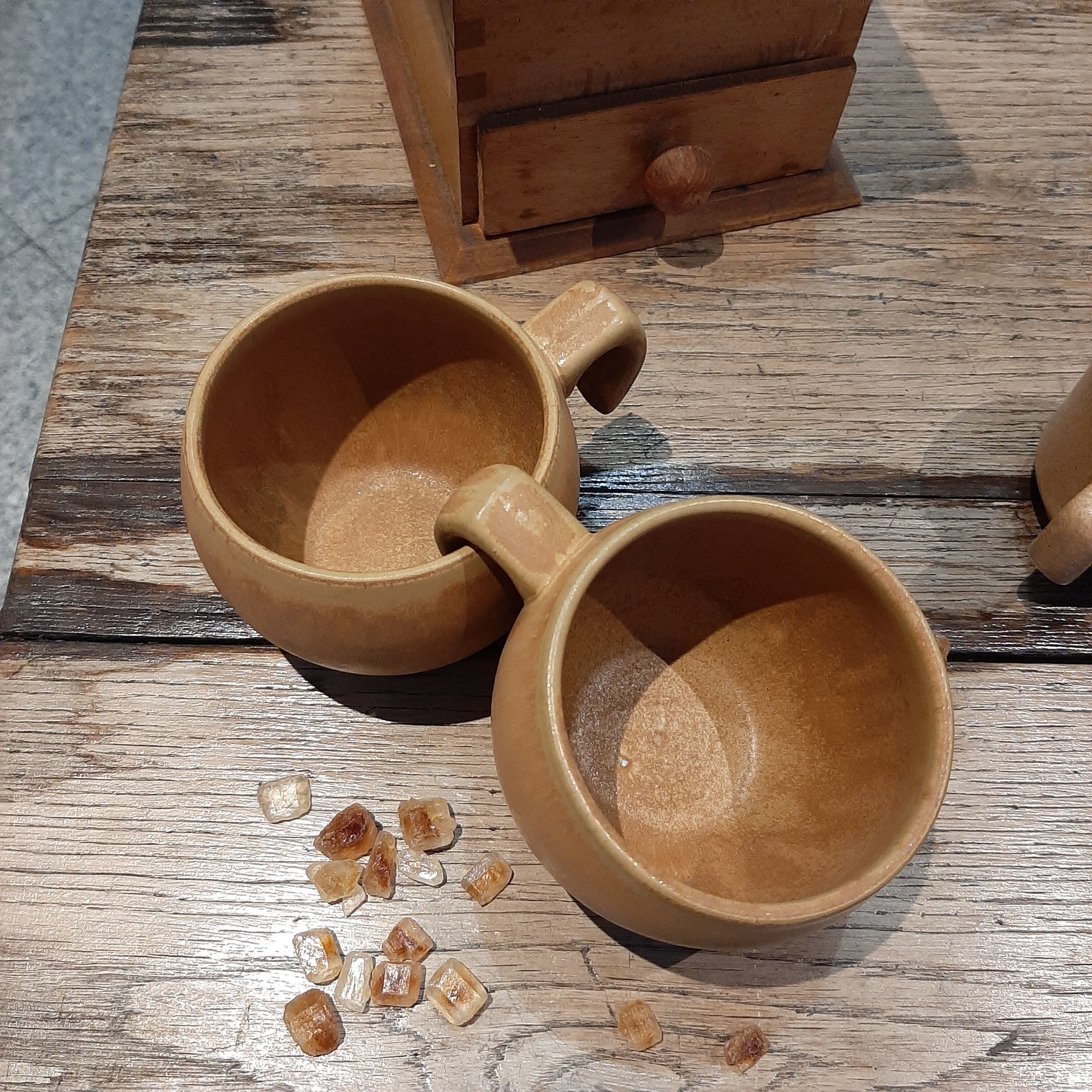 Lot 2 ovoid sandstone cups