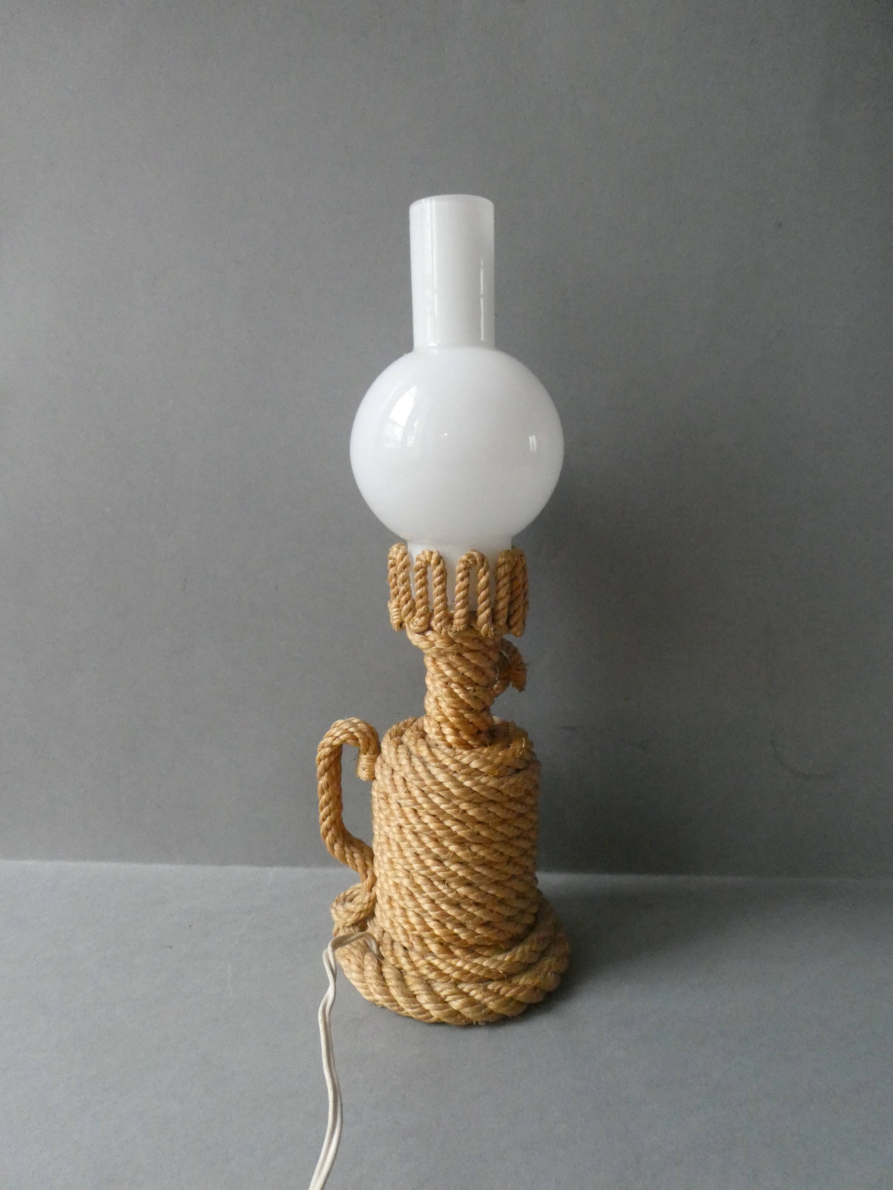 Rope and opaline lamp from the 60s