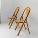 Set of 2 vintage folding chairs from the 1970s, by Achille and Pier Giacomo Castiglioni for Bernini.