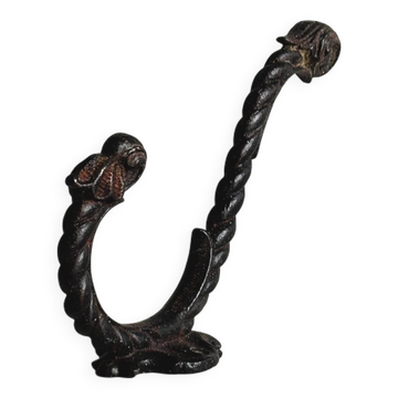 Black iron wall hook