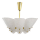 J. T. Kalmar Mid-Century Brass Suspension, Textured White Glass, 1950s