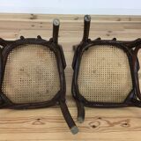 2 chairs in curved wooden and canning