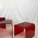 Plexiglass coffee tables set
