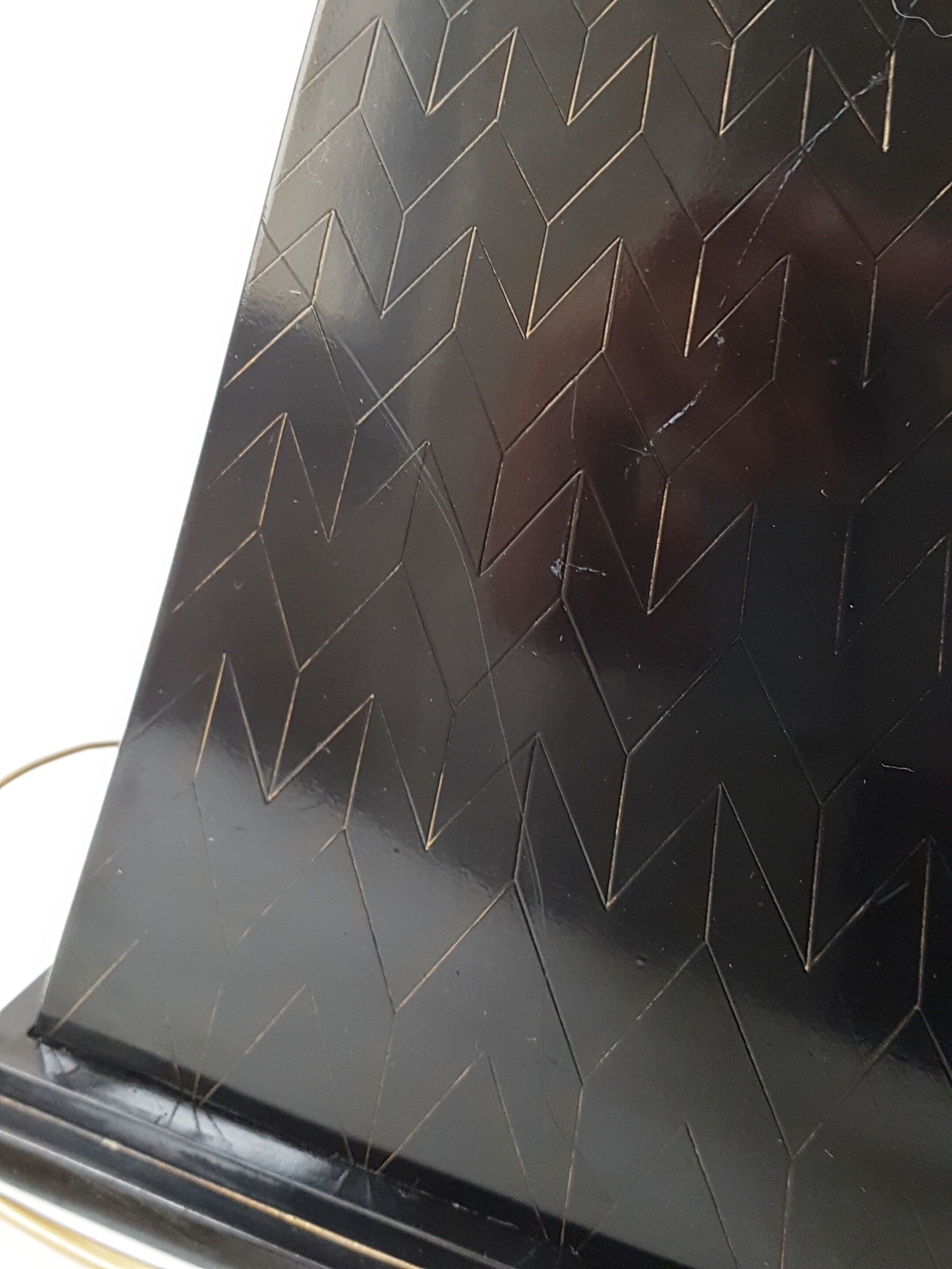 Black pyramid table lamp from the 70s