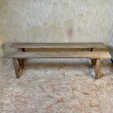 Paire de bancs rustiques