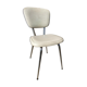 Chaise de bureau tubulaire acier chromé et simili blanc