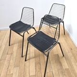 Set of 3 Jali industrial chairs