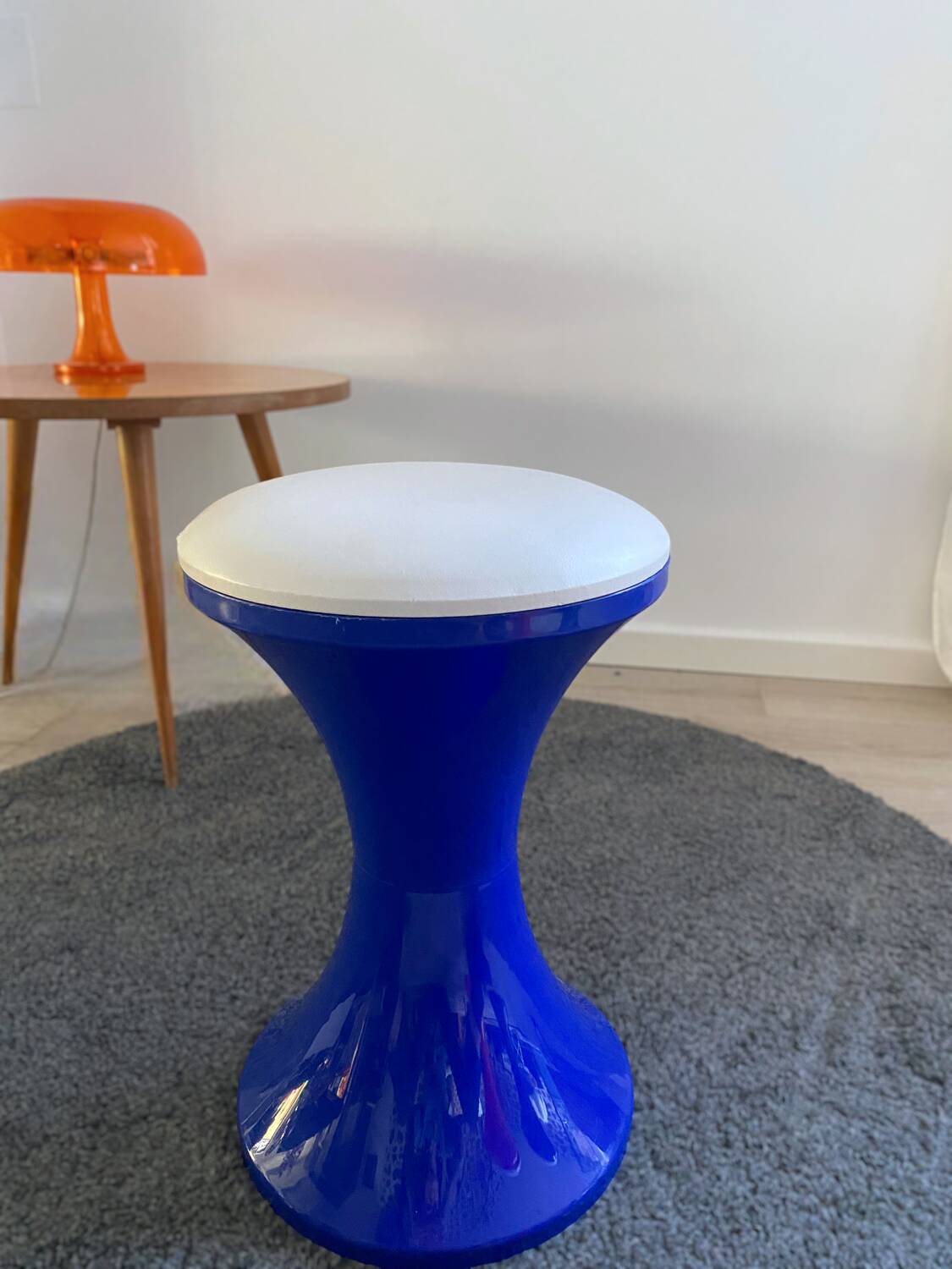 Vintage blue tam tam stool