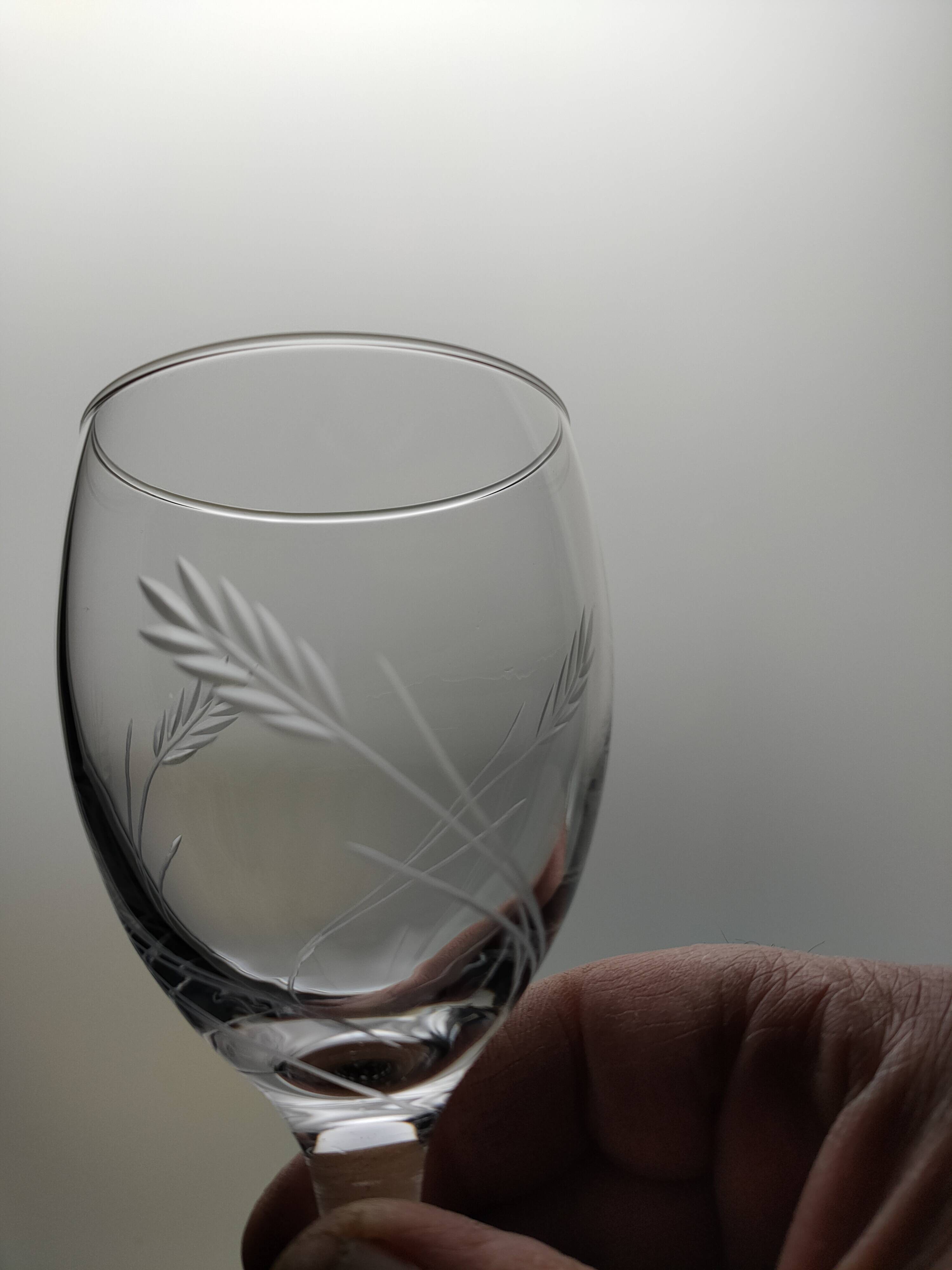 6 ears of wheat wine glasses