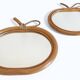 Pair of Apple-Shaped Mirrors in Bamboo and Rattan, France, 1960