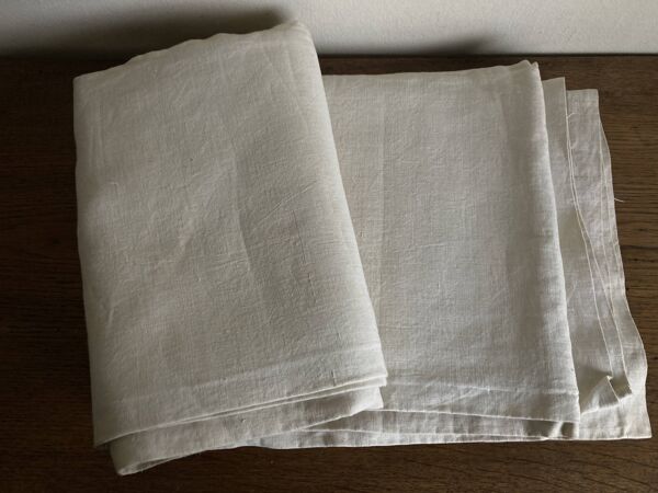 Nappe en toile fil de lin 19e L2,60m