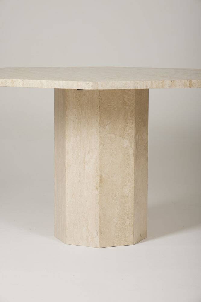 Octagonal Travertine Dining Table