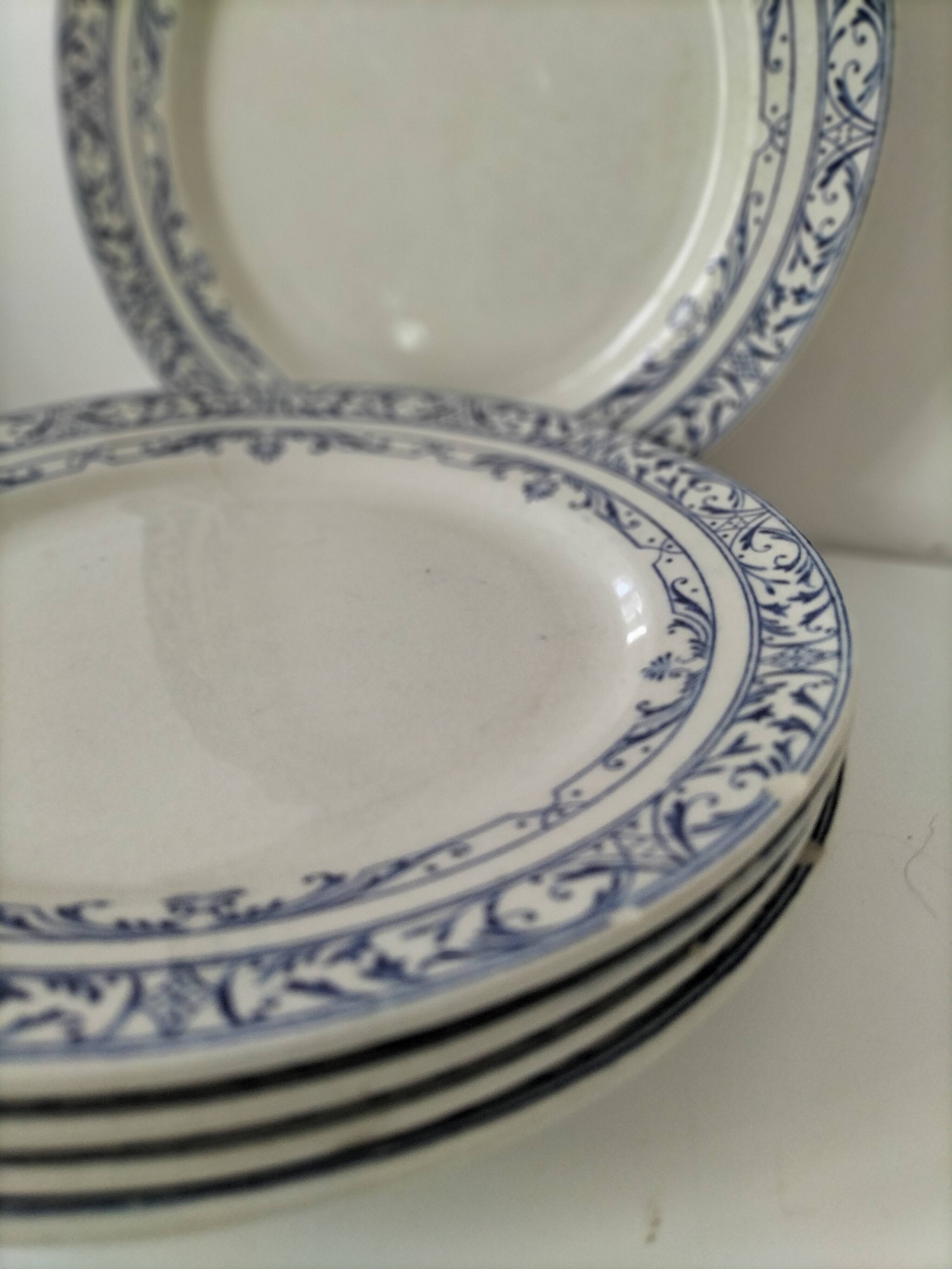5 plates Creil and Montereau model Colbert – Ironstone 1890-1895