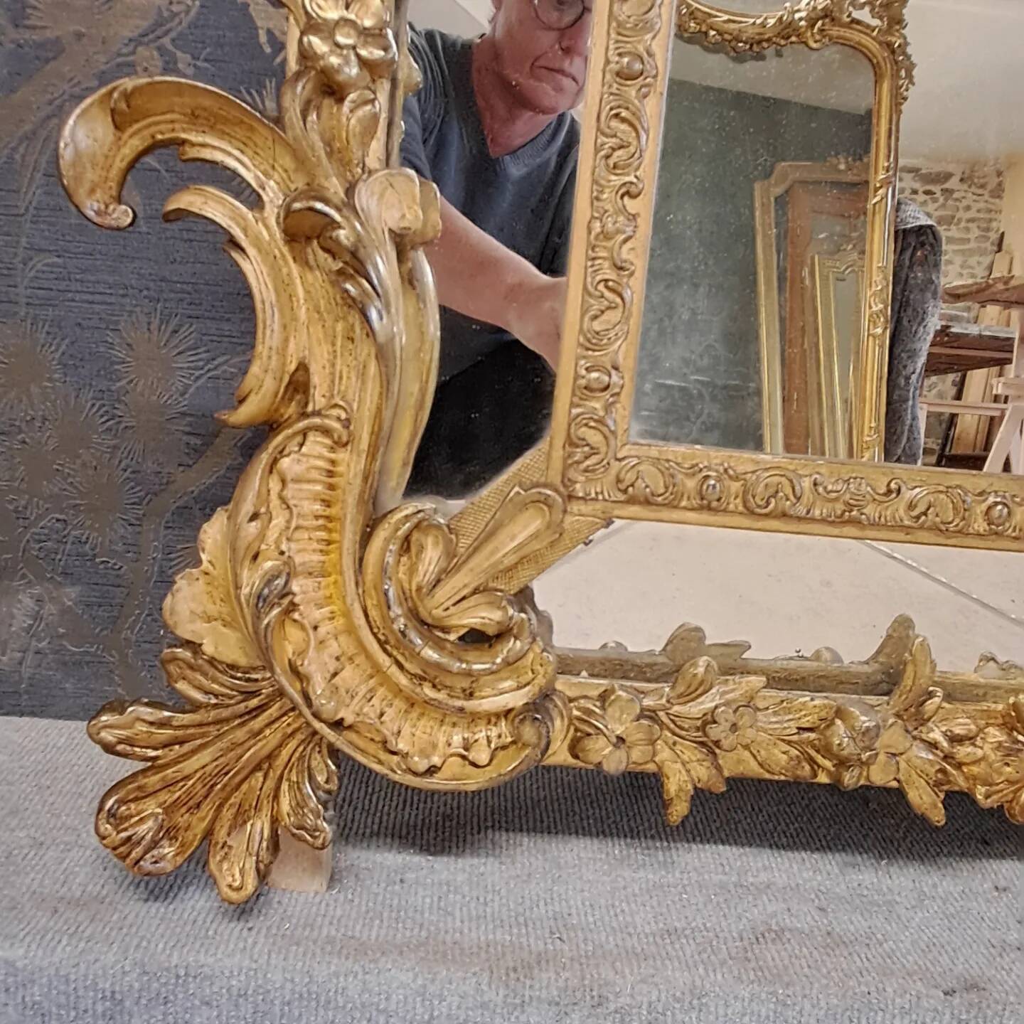 19th century mirror 177 x 114